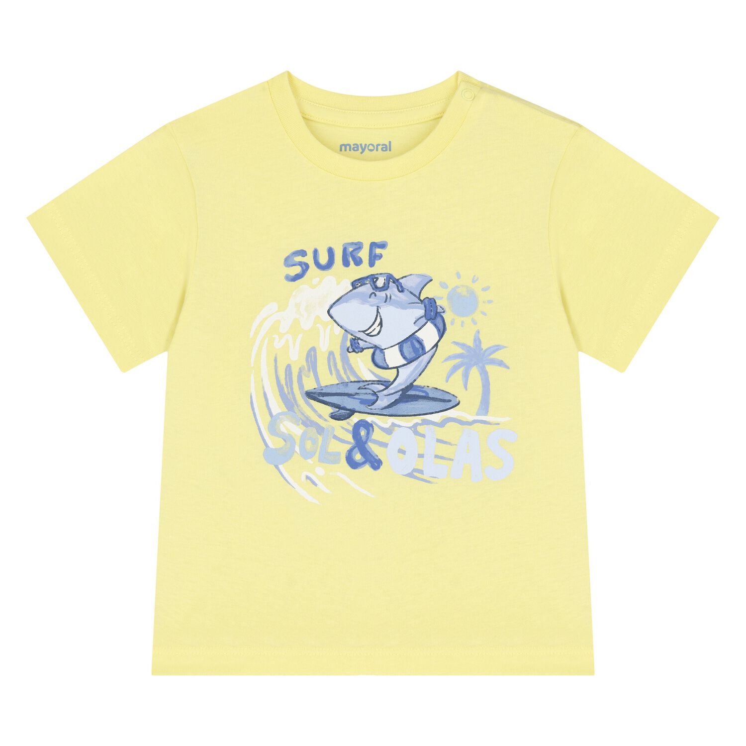 Younger Boys Yellow Shark T-Shirt, 2, hi-res image number null