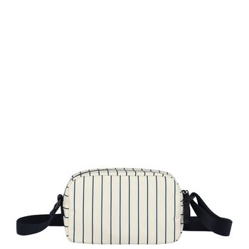 Girls Beige & Navy Blue Striped Handbag
