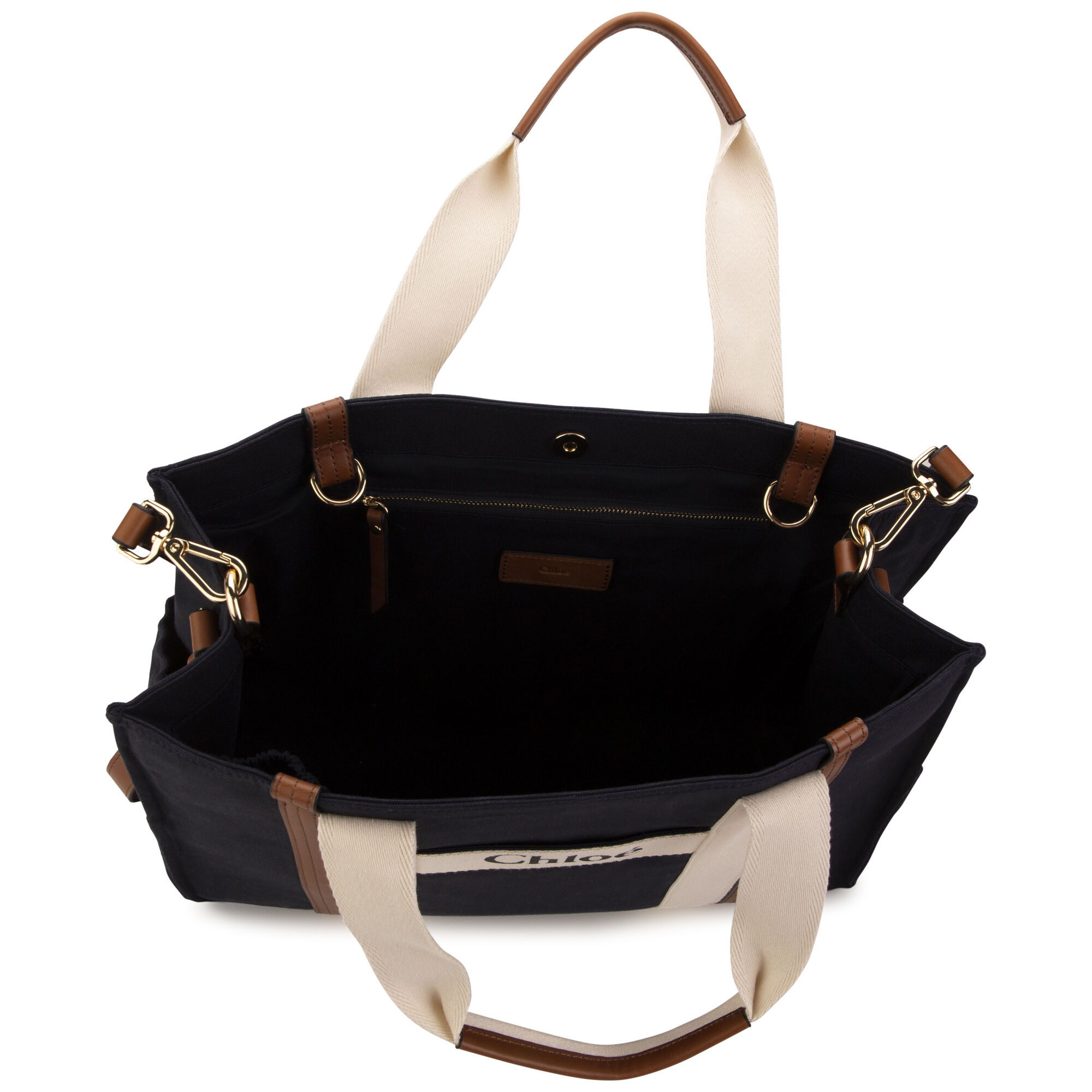 Black and shop tan changing bag