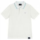 Boys White Logo Polo Shirt, 1, hi-res