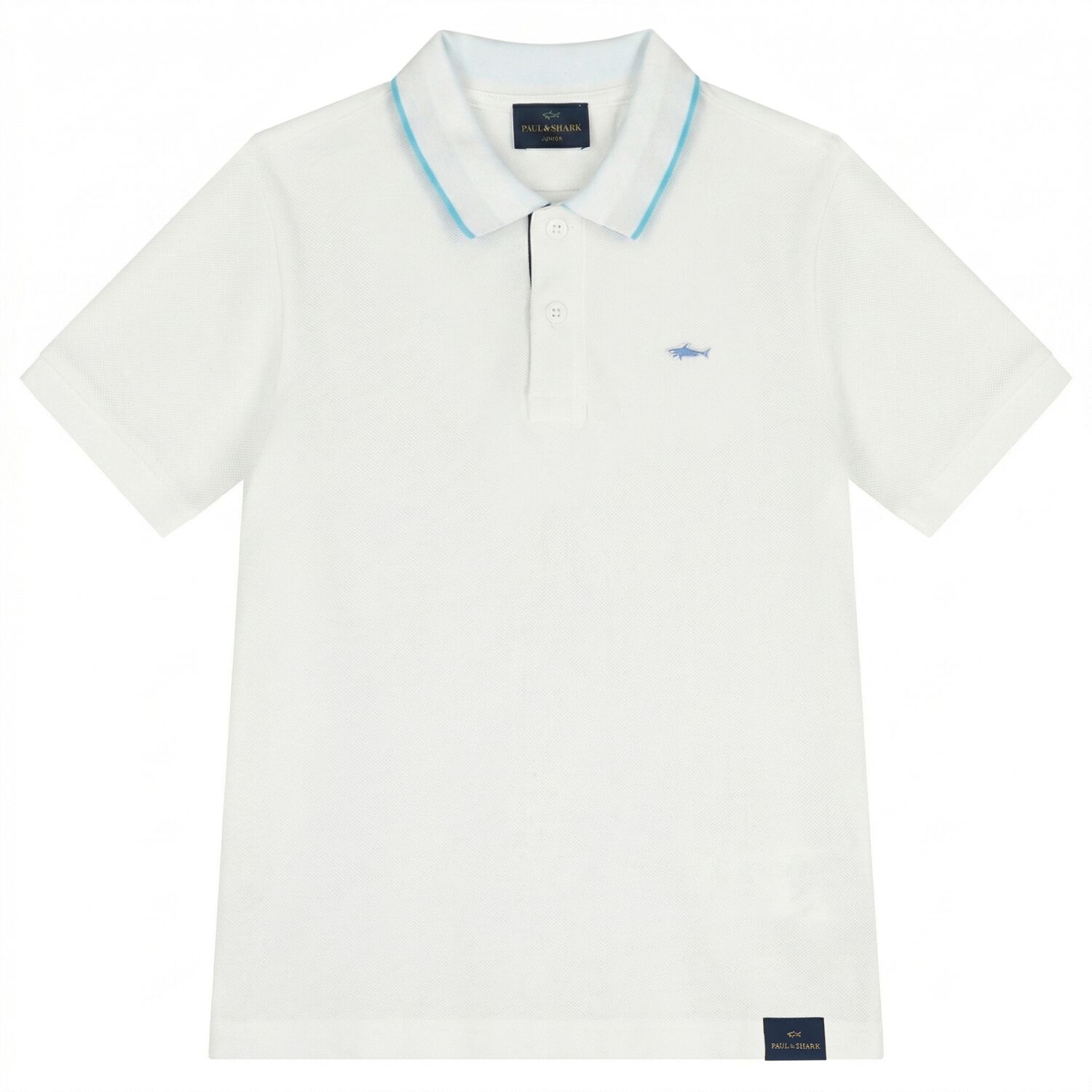 Boys White Logo Polo Shirt, 1, hi-res