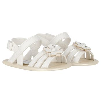 Baby Girls Ivory Flower Sandals