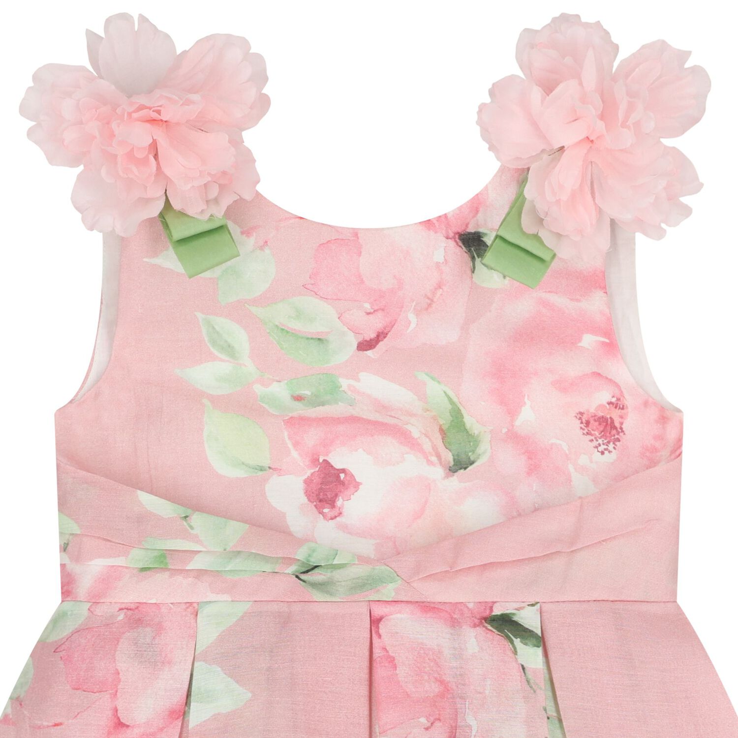 فستان بناتي باللون الوردي مزهر, 1, hi-res