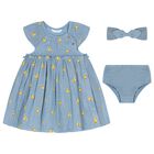 طقم بنات فستان باللون الأزرق, 2, hi-res