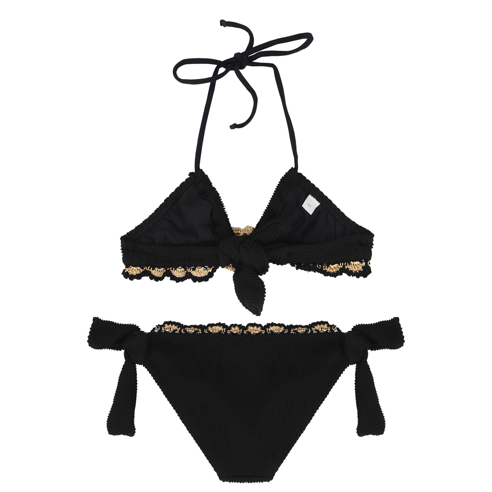 Nessi Byrd Girls Black Gold Crochet Bikini Junior Couture UAE