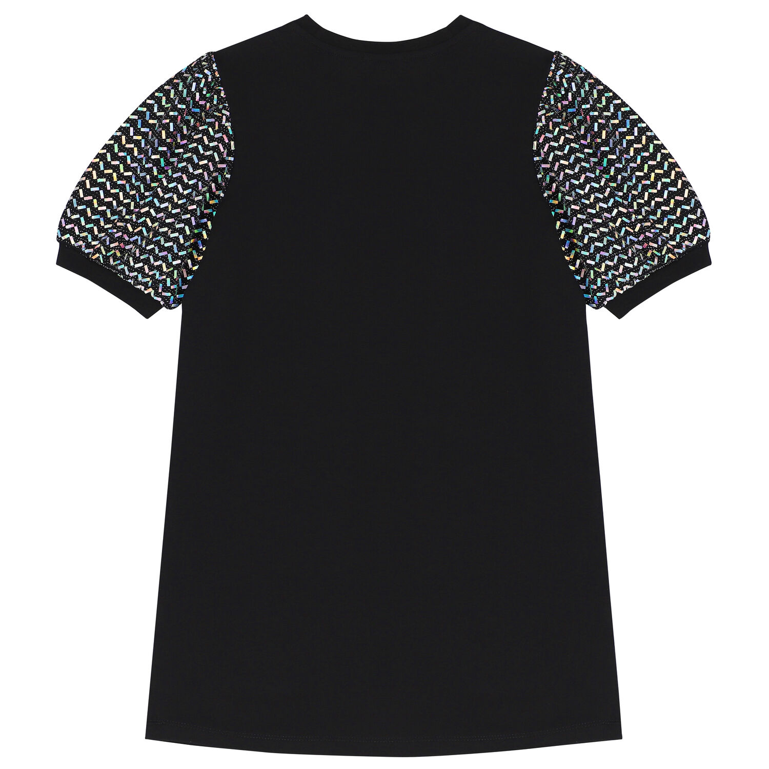 فستان بالشعار باللون الأسود , 1, hi-res