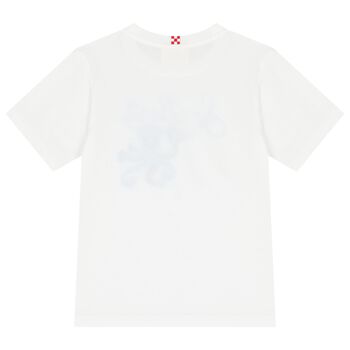 Boys White Cotton Logo T-Shirt