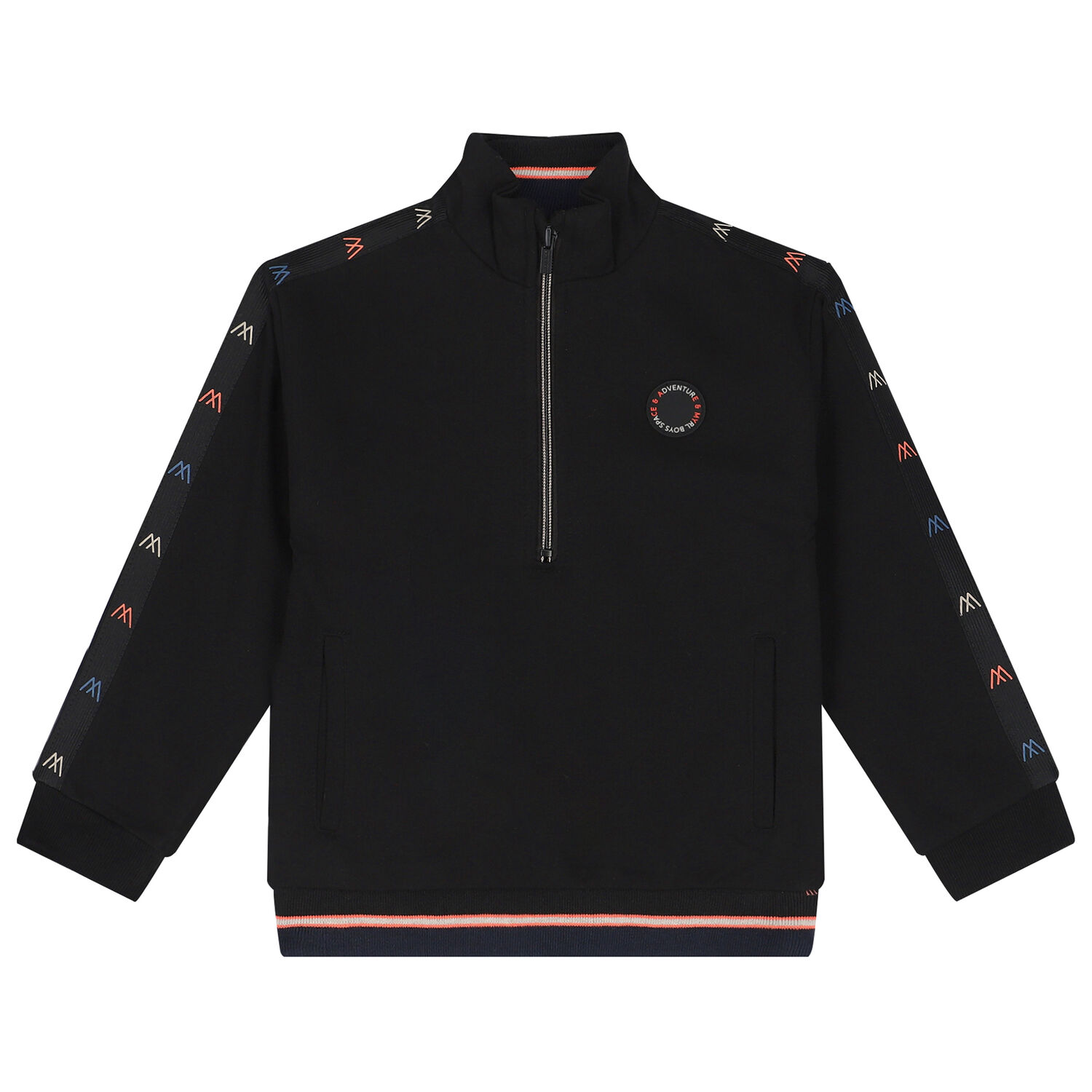 بدلة رياضية سوداء للأولاد مكونة من 3 قطع, 1, hi-res