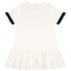 Girls Ivory & Black Logo Dress, 1, hi-res
