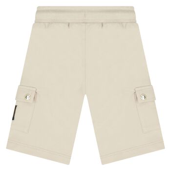 Younger Boys Beige Logo Shorts