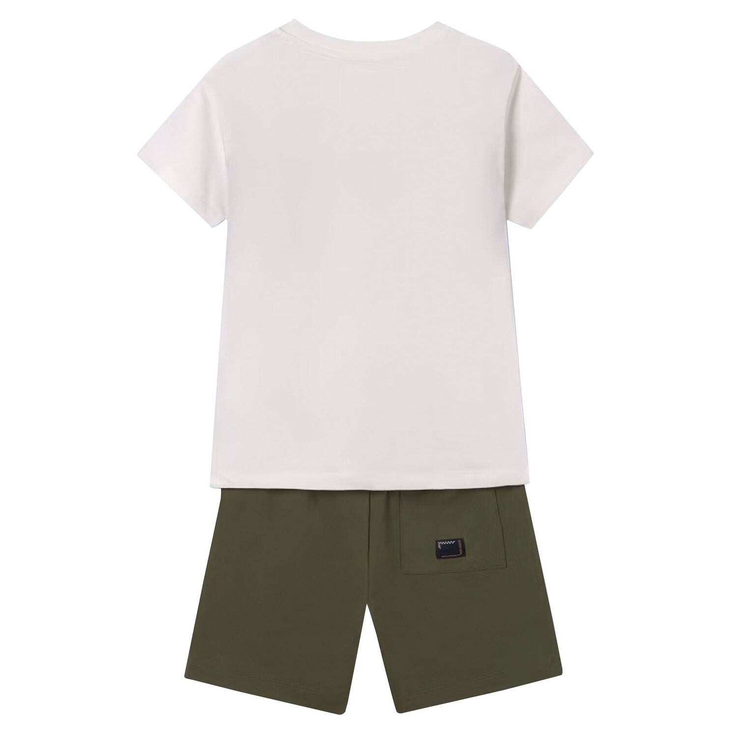 Boys White & Green Shorts Set, 1, hi-res