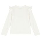 توب  بنات بأكمام بشعار تيدي باللون العاجي, 1, hi-res