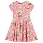 Girls Pink Floral Dress, 1, hi-res