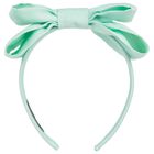 Girls Mint Green Bow Headband, 2, hi-res