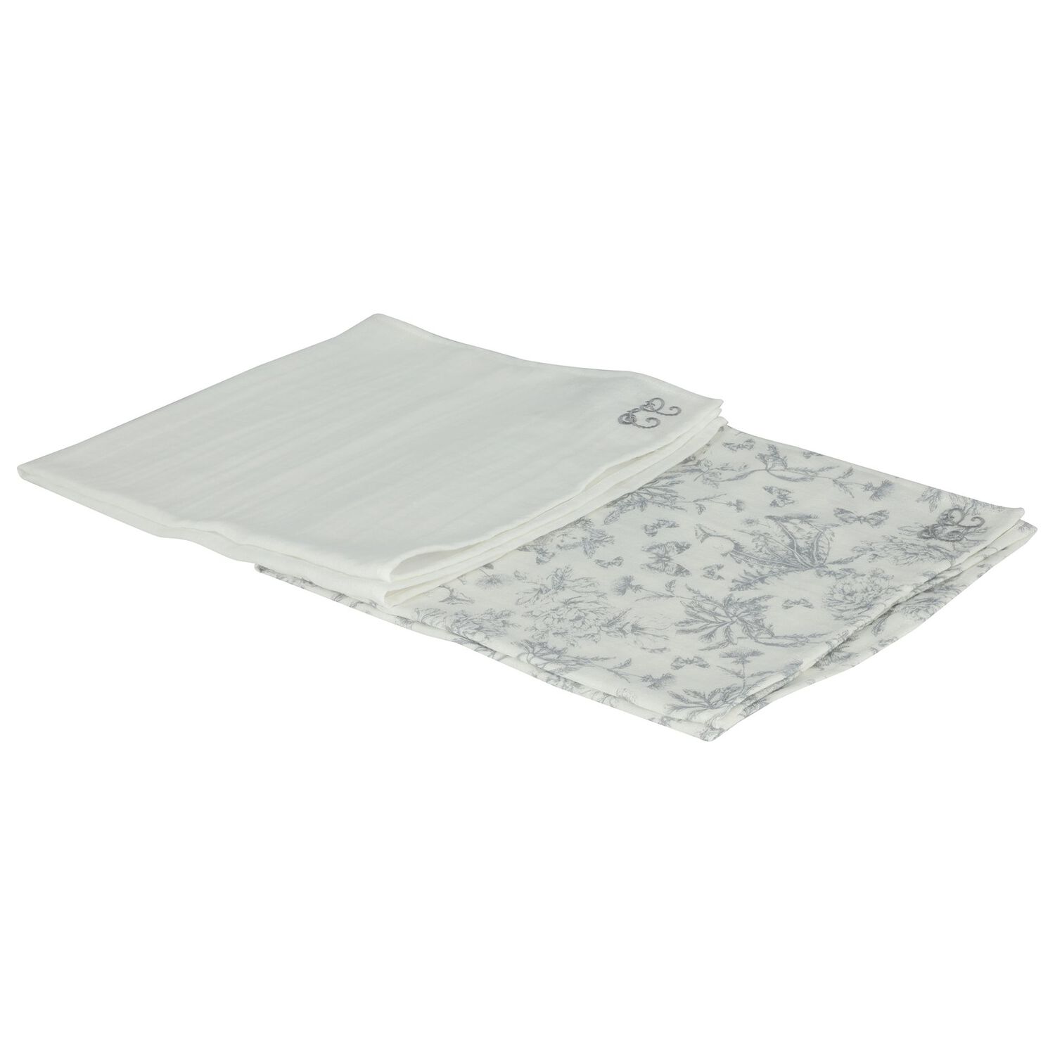 Grey & White Toile De Jouy Muslin Swaddles ( 2-Pack ), 2, hi-res
