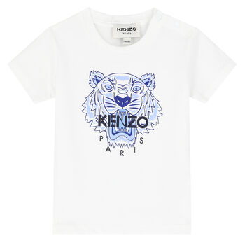 Younger Boys White Tiger T-Shirt