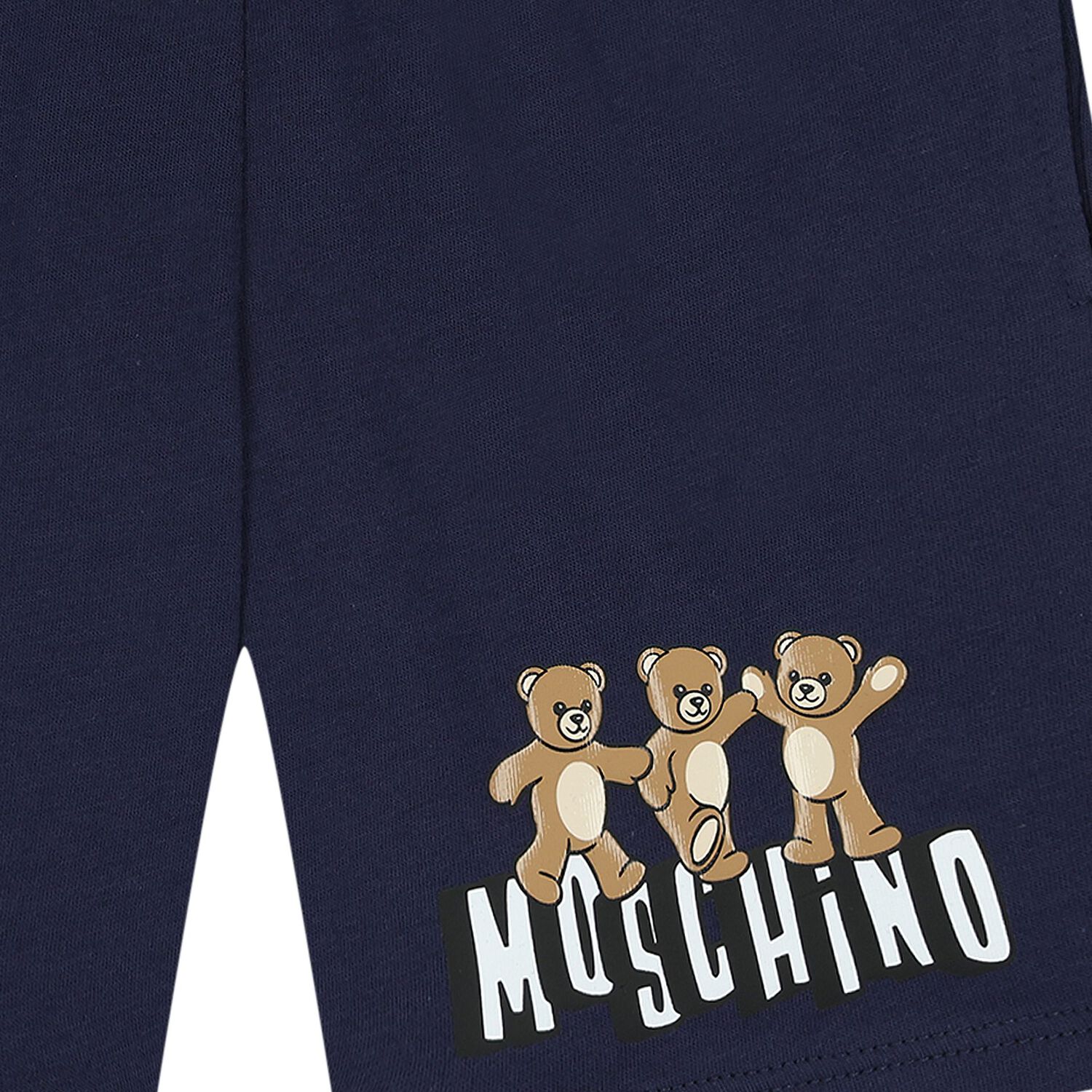 Younger Navy Blue Teddy Bear Logo Shorts, 2, hi-res