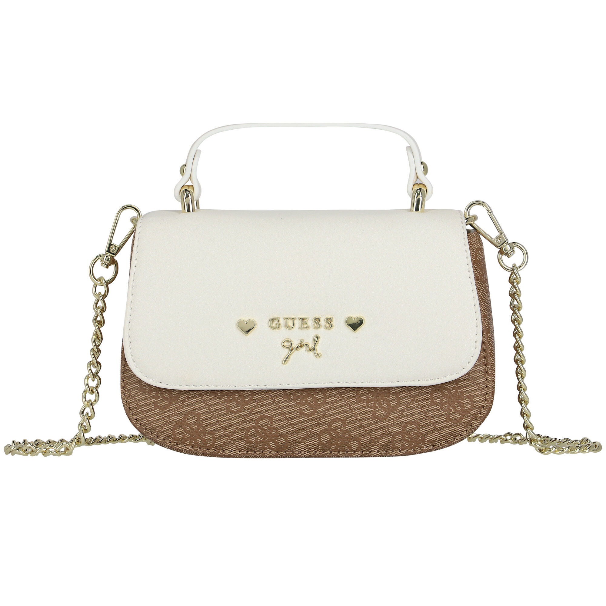 Guess Girls White Beige Logo Handbag Junior Couture UAE