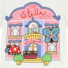 تيشيرت بطبعة فندق باللون العاجي للبنات, 1, hi-res