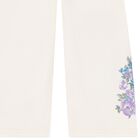 Girls Ivory Floral Logo Joggers, 1, hi-res