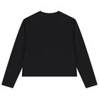 Boys Black Teddy Bear Logo Long Sleeve Top, 3, hi-res