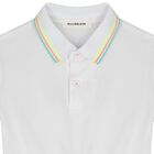 Girls White & Neon Pink Pleated Dress, 1, hi-res