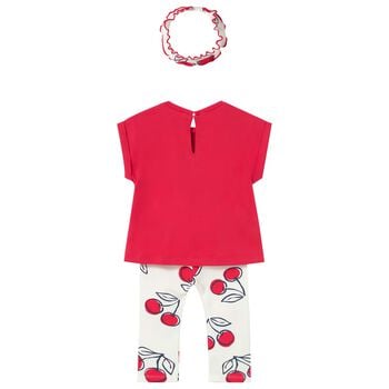 Younger Girls Red & White Cherry Leggings Set
