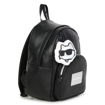 Mini Me Girls Black Choupette Leather Backpack ( 33cm )