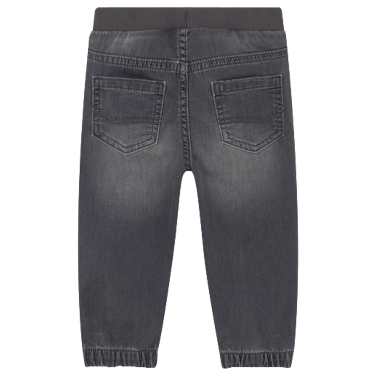 Younger Boys Grey Denim Joggers, 2, hi-res