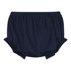 Baby Girls White & Navy Blue Dress Set, 1, hi-res