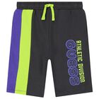 Boys Black Logo Shorts, 2, hi-res