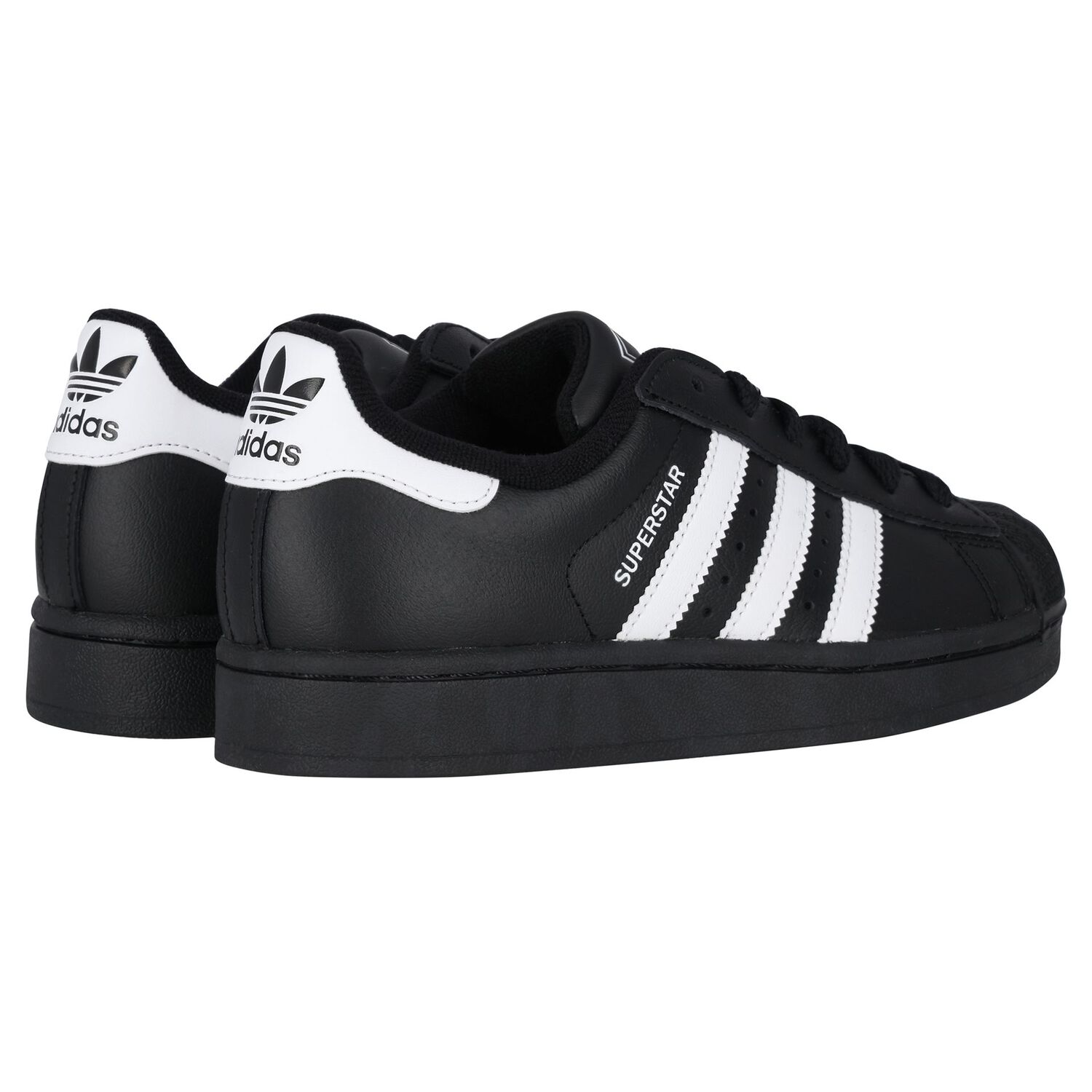 Black Logo Superstar Trainers, 1, hi-res