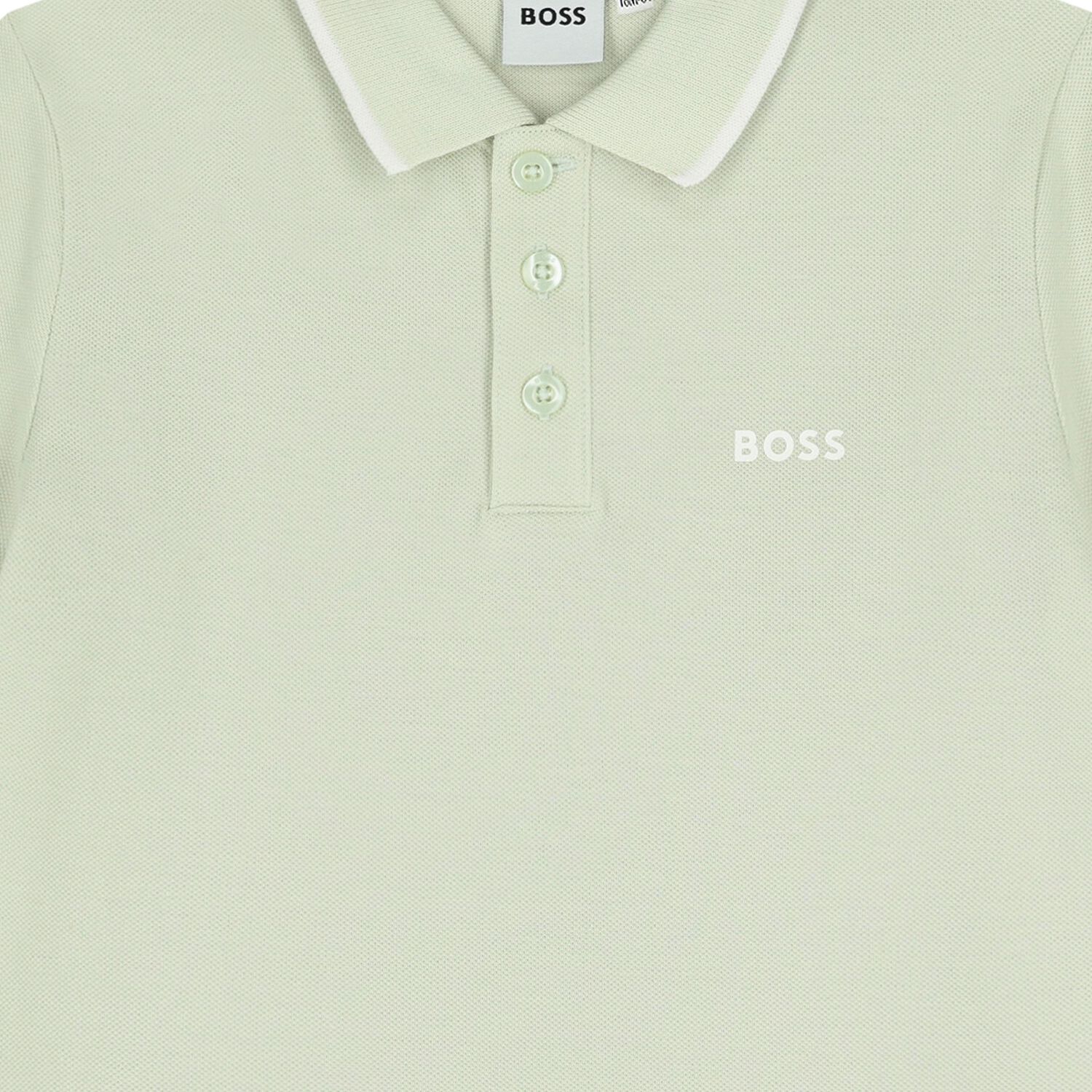 Younger Boys Green Logo Polo Shirt, 5, hi-res