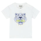 Younger Boys White Logo Tiger T-Shirt, 1, hi-res