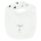 Ivory & Navy Pram Baby Bib, 1, hi-res