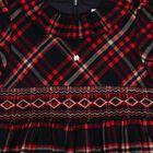 Girls Navy Blue Tartan Smocked Dress, 1, hi-res
