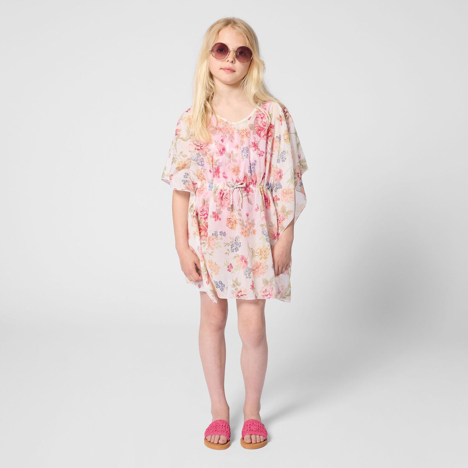 Girls Mini Me Pink & Beige Logo Sliders, 1, hi-res