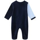 Baby Boys Navy Logo Babygrow, 1, hi-res