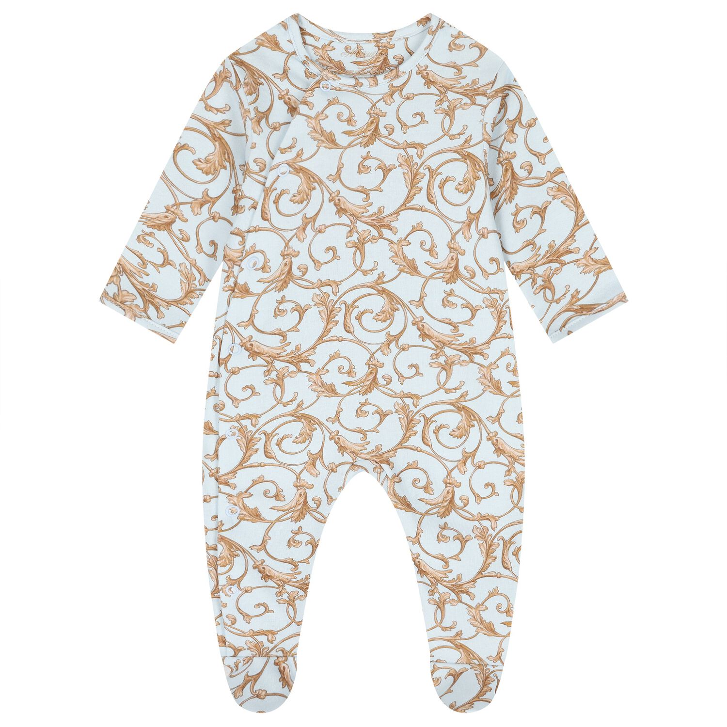 Baby Boys Blue & Gold Babygrow, 1, hi-res