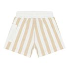 Baby Boys White & Beige Logo Shorts Set, 1, hi-res