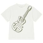 Boys Ivory Guitar Logo T-Shirt             , 1, hi-res