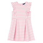 Girls Pink & White Striped Dress, 1, hi-res