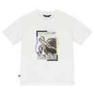 Boys White Abstract T-Shirt, 1, hi-res