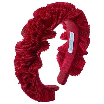 Abel & Lula Girls Red Pleated Ruffled Headband, 1 Girls Red Pleated Ruffled Headband