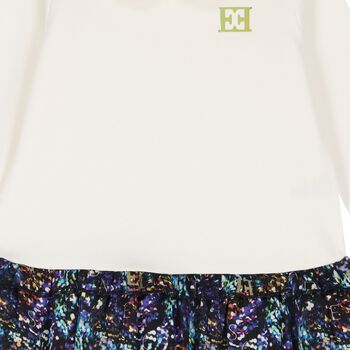 Younger Girls Ivory Logo Dress