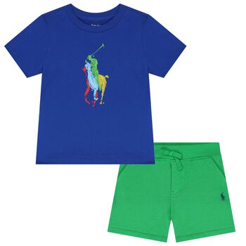 Baby Boys Blue & Green Short Set