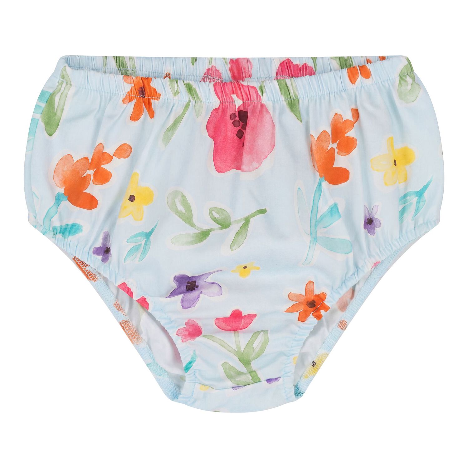 Baby Girls Blue Floral Dress Set, 2, hi-res