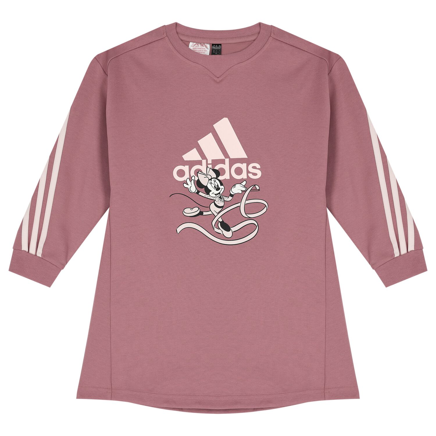 Girls Pink Minnie Mouse Logo Sweatshirt Dress, 1, hi-res image number null