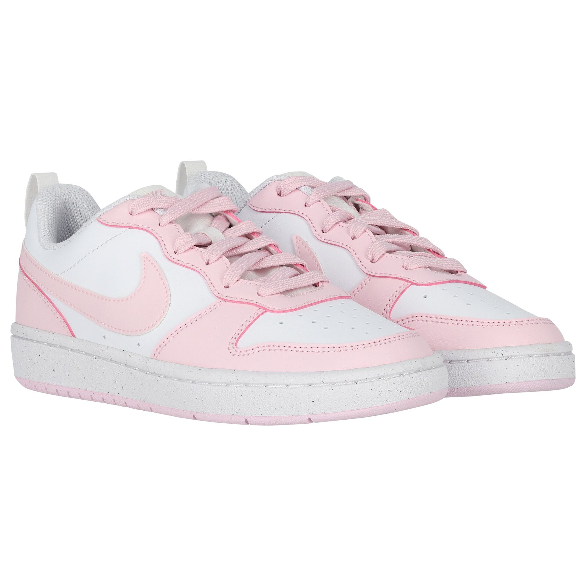 Nike Kids Girls White Pink Nike Court Borough Low Trainers Junior Couture UAE