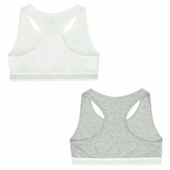 Girls White & Grey Bra Tops (2-Pack)